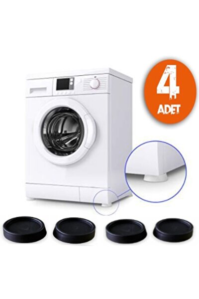 Çamaşır Makinesi Titreşim Önleyici Mobilya Kaydırmaz Ayak 4 Lü Set Siyah 410