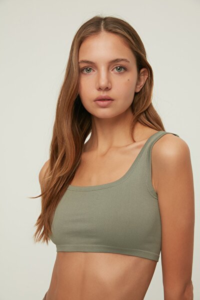Sport-BH - Khaki - Unifarben
