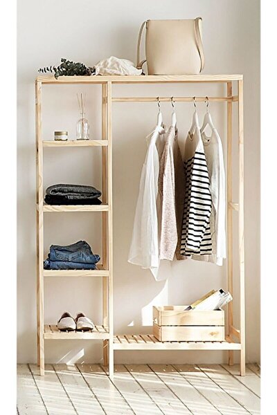 Bienart Ahsap Ahsap Ayakli Aski Elibse Askisi Cok Amacli Dolap Gardrop 96x144x30 Cm Fiyati Yorumlari Trendyol