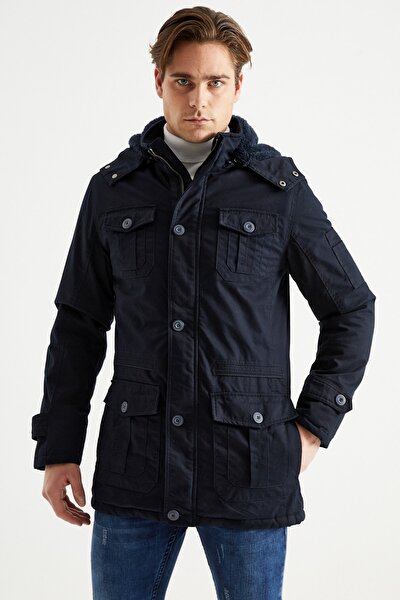 Mantel - Dunkelblau - Parka