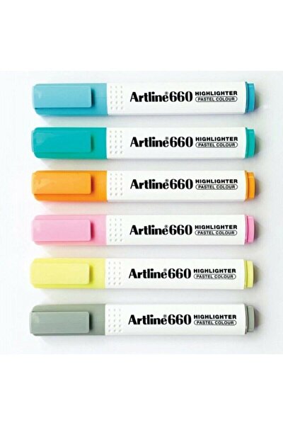 660 Fosforlu Kalem Pastel Serisi 6 Renk Set