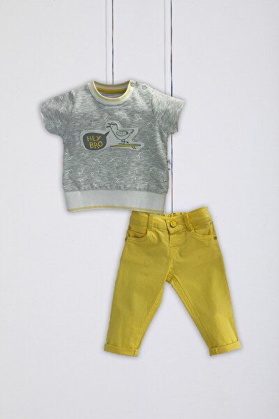 Erkek Bebek 2’li Tişört Pantolon Takım %100 Pamuk