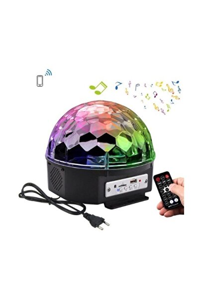 Küre Disko Topu Müzik Çalar Renkli Lazer Işıklı Bluetooth Sese Duyarlı Işıklar Disko Parti Işığı