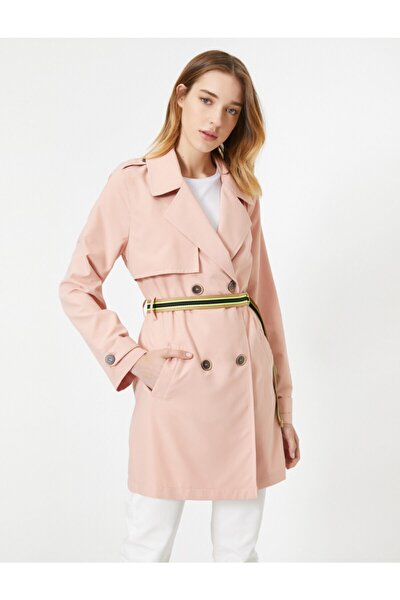 Trenchcoat - Rosa - Zweireihig