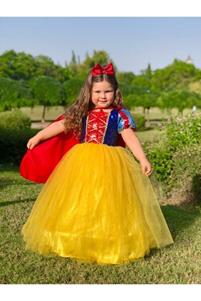 Kız Çocuk Sarı Pamuk Prenses Elbisesi