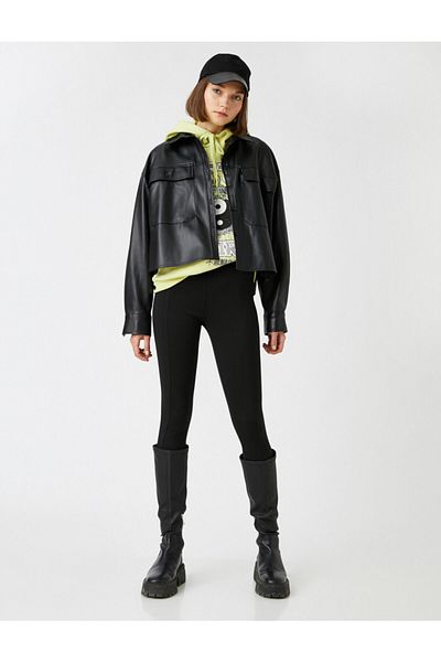 Leggings - Schwarz - Hoher Bund