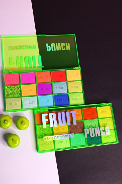 15'li Fruit Punch Renkli Yeşil Ambalajlı Sedefli Ve Mat Far Paleti