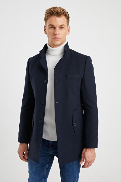 Coat - Navy blue - Double-breasted