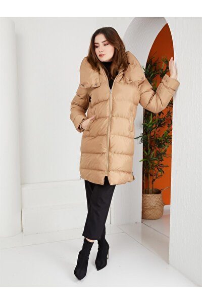 Plus Size Winterjacket - Beige - Puffer