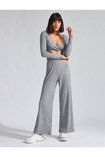 Jogginghose - Grau - Wide Leg