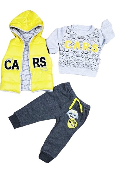 Midikon Erkek Bebek Yesil Sisme Yelekli Kapusonlu Ici Polar Alt Fermuarli Kislik Takim Fiyati Yorumlari Trendyol