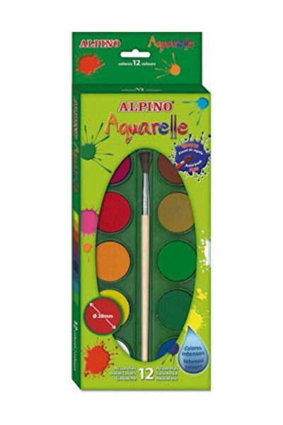 Alpino Aquarelle 12 Renk Fırçalı Sulu Boya Aq-01