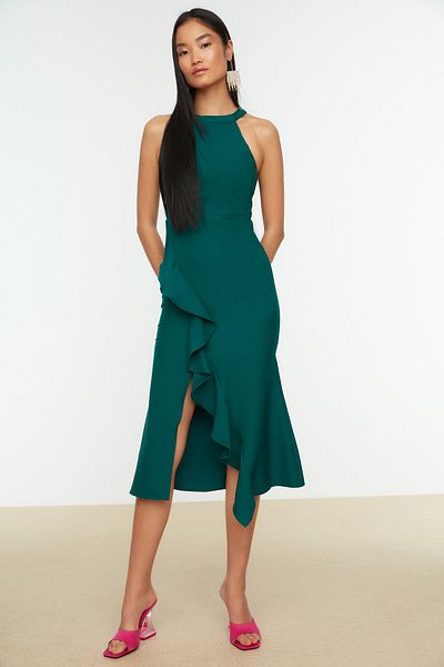 Dress - Green - Wrapover