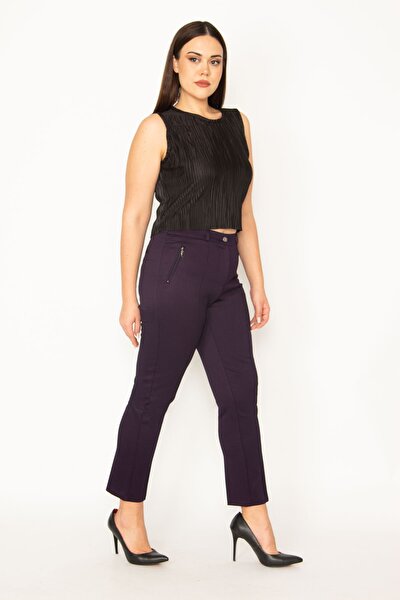 Plus Size Pants - Purple - Slim