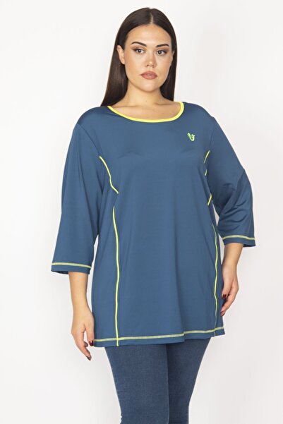 Plus Size Tunic - Blue - Relaxed fit