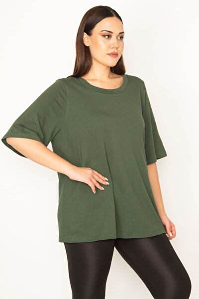 Plus Size Blouse - Khaki - Relaxed fit