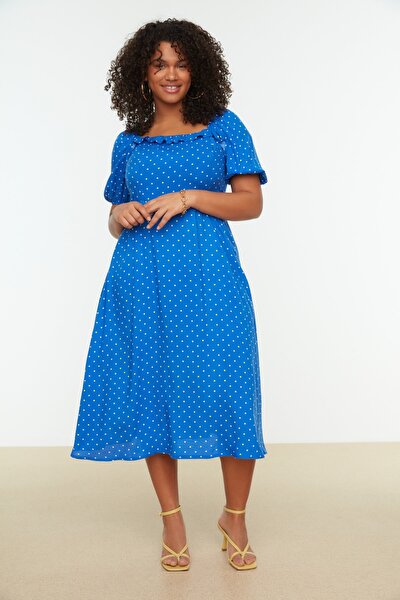 Plus Size Dress - Navy blue - A-line