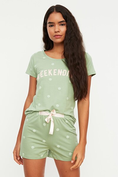 Pajama Set - Green - With Slogan