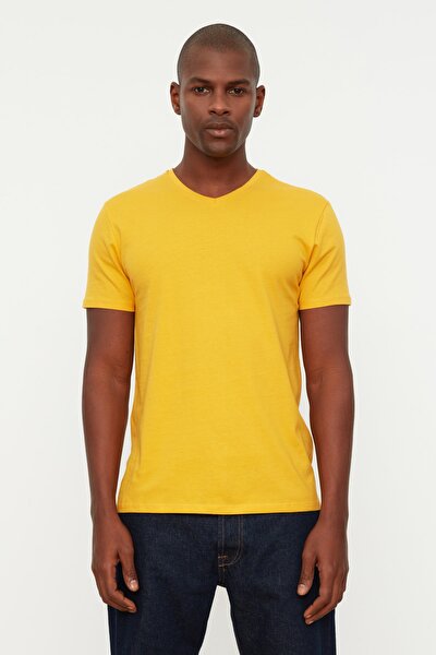 T-Shirt - Gelb - Slim Fit