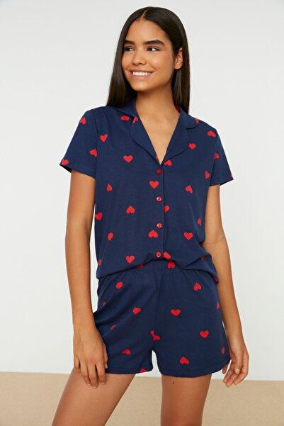 Pajama Set - Navy blue - Heart