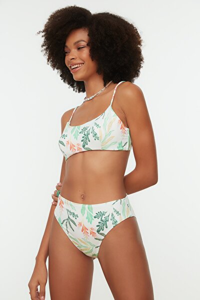 Bikini-Hose - Mehrfarbig - Geblümt