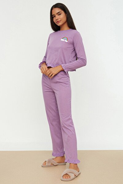 Pajama Set - Purple - Graphic
