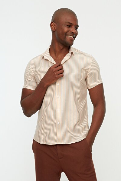 Hemd - Beige - Slim Fit
