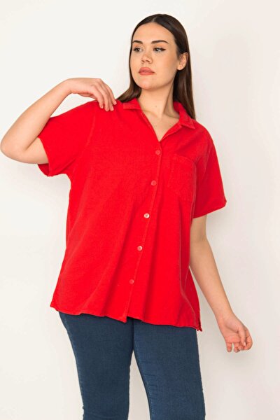 Plus Size Shirt - Red - Relaxed fit