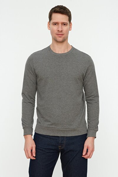 Trendyol Collection Sweatshirt - Gray - Oversize - Trendyol