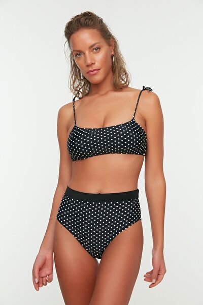 Bikini-Hose - Schwarz - Gepunktet