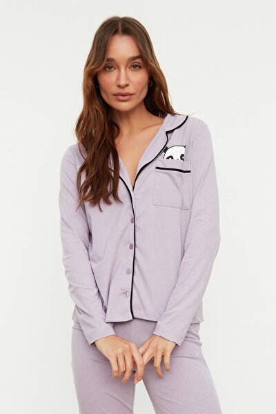 Pajama Set - Purple - With Slogan
