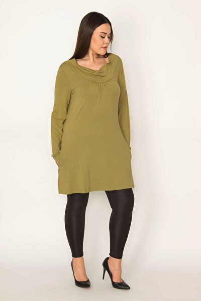 Plus Size Tunic - Khaki - Relaxed fit