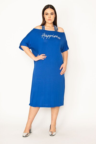 Plus Size Dress - Blue - Basic