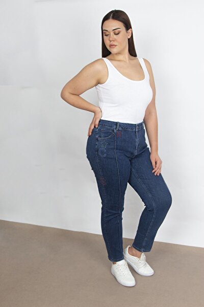 Plus Size Pants - Navy blue - Skinny