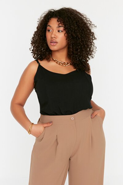 Plus Size Blouse - Black - Fitted