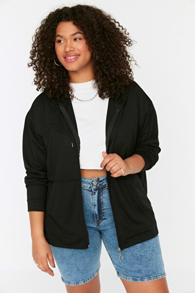 Plus Size Sweatshirt - Black - Oversize