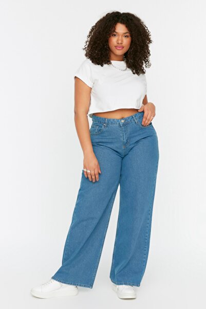 Plus Size Jeans - Navy blue - Wide leg