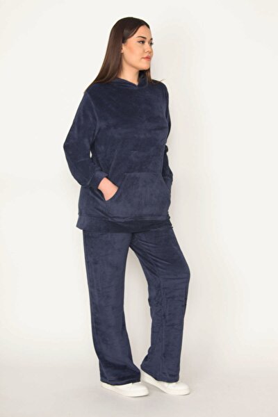 Plus Size Sweatsuit Set - Navy blue - Regular fit
