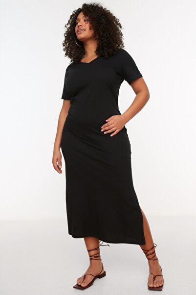 Plus Size Dress - Black - Jersey dress