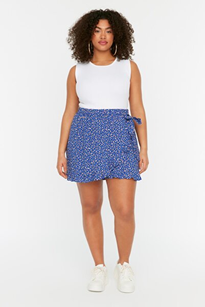 Plus Size Shorts & Bermuda - Blue - Normal Waist