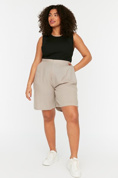 Große Größen in Shorts & Bermudashorts - Beige - Hoher Bund