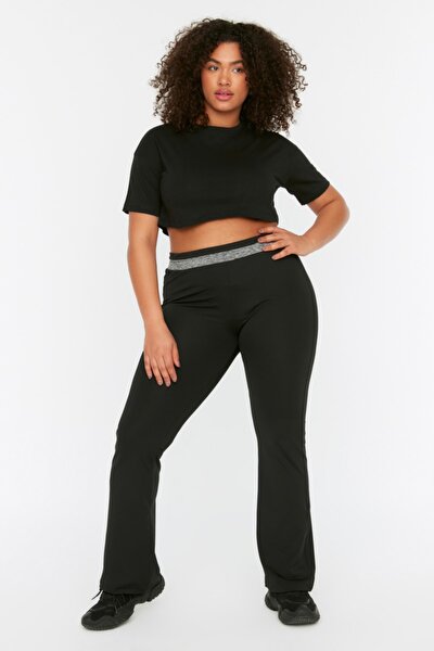 Plus Size Sweatpants - Black - Straight