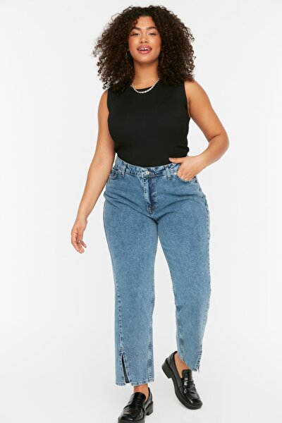 Große Größen in Jeans - Blau - Mom
