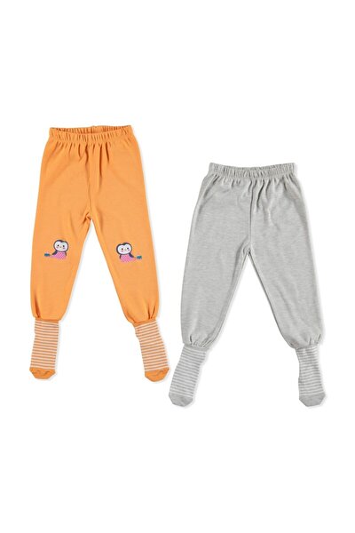 Erkek Bebek Basic  Çoraplı Pijama Pantolon 2li