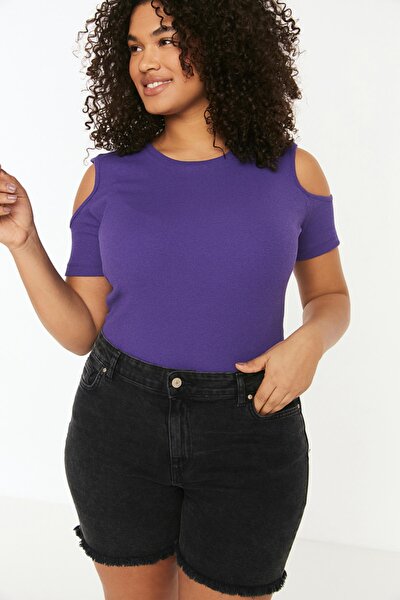 Plus Size Blouse - Purple - Slim fit