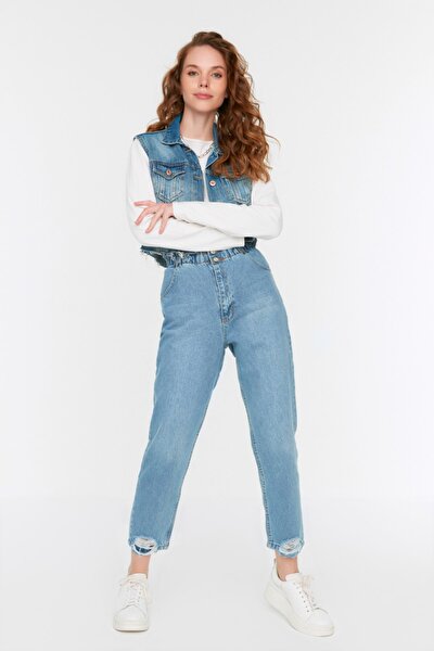Jeans - Blue - Mom
