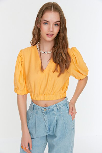 Blouse - Orange - Fitted