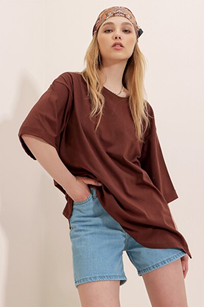 T-Shirt - Braun - Oversized