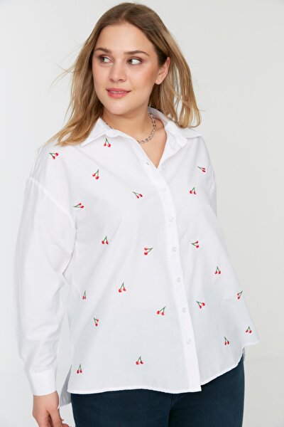Plus Size Shirt - White - Oversize