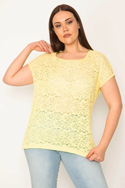 Plus Size Blouse - Yellow - Relaxed fit